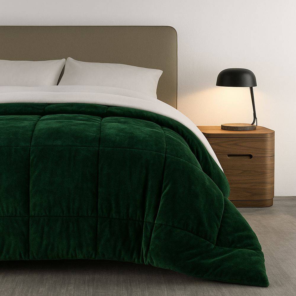 Trapuntino Matrimoniale Velvet Biancaluna Tinta Unita Più Colori Home Arredo Casa