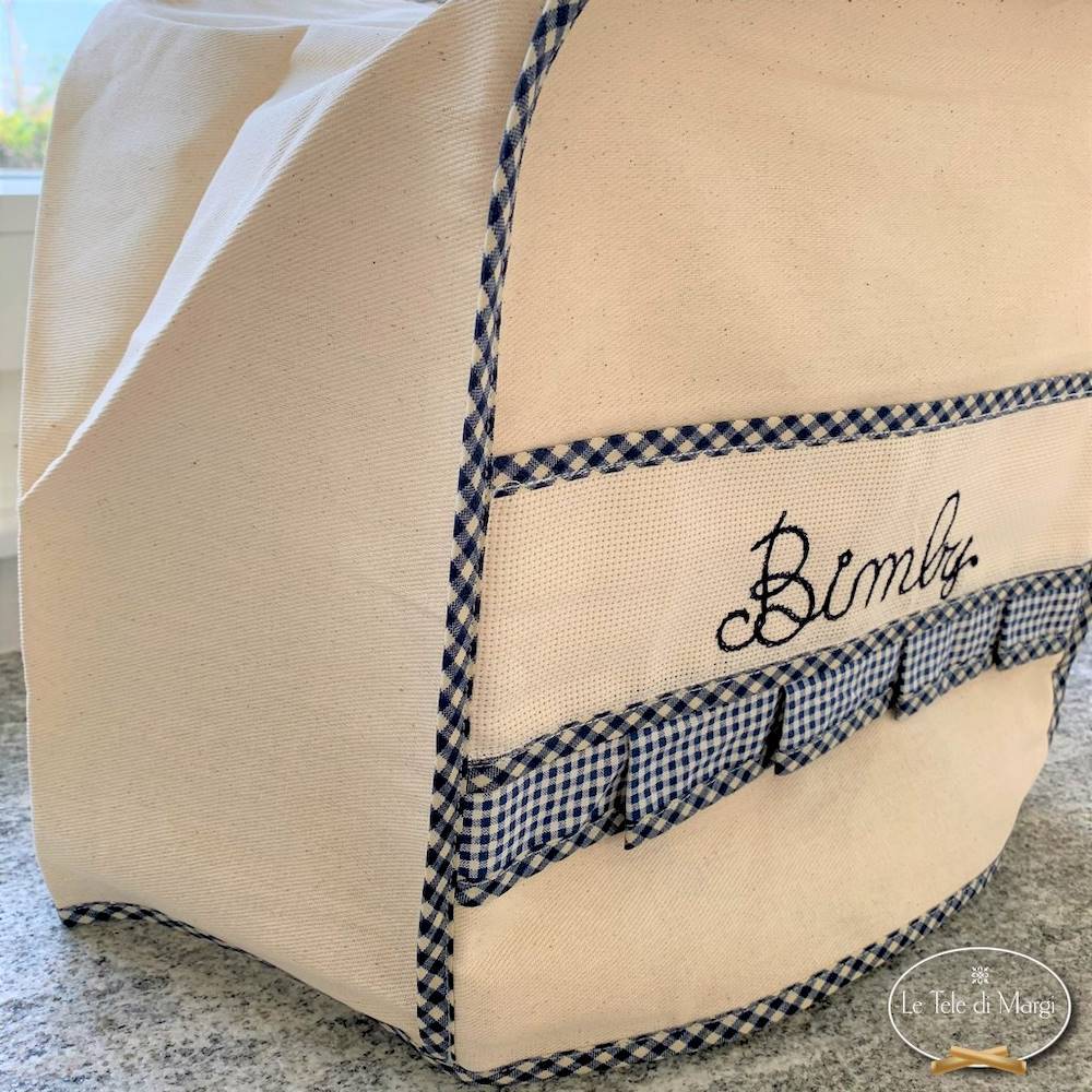 Copri Bimby ricamato Blu