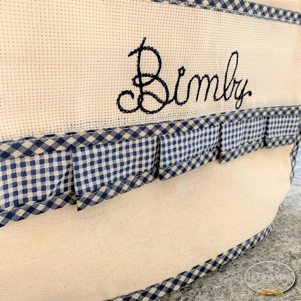 Copri Bimby ricamato Blu