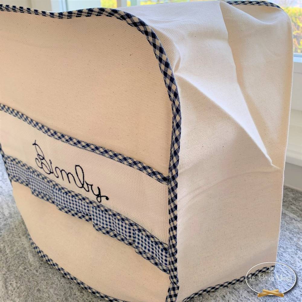 Copri Bimby ricamato Blu