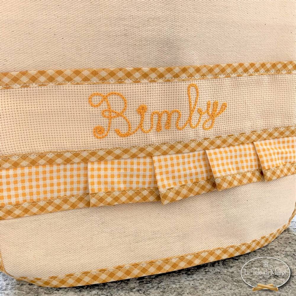 Copri Bimby ricamato giallo