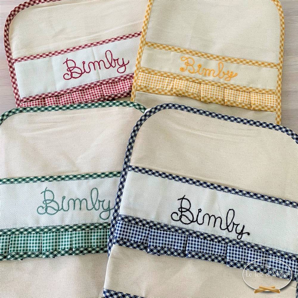 Copri Bimby ricamato rosso