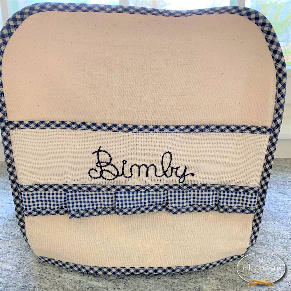 Copri Bimby ricamato Blu
