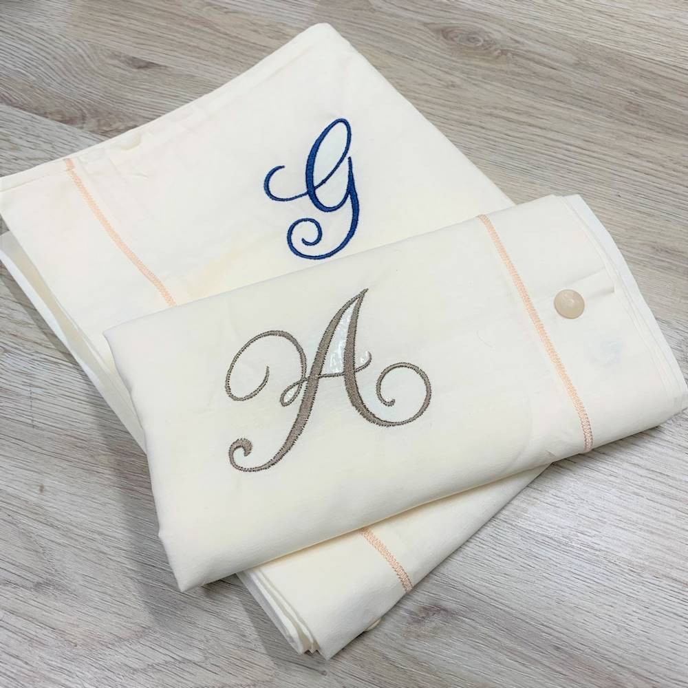 Coppia Federe con bottoni Blu Avio Personalizzate