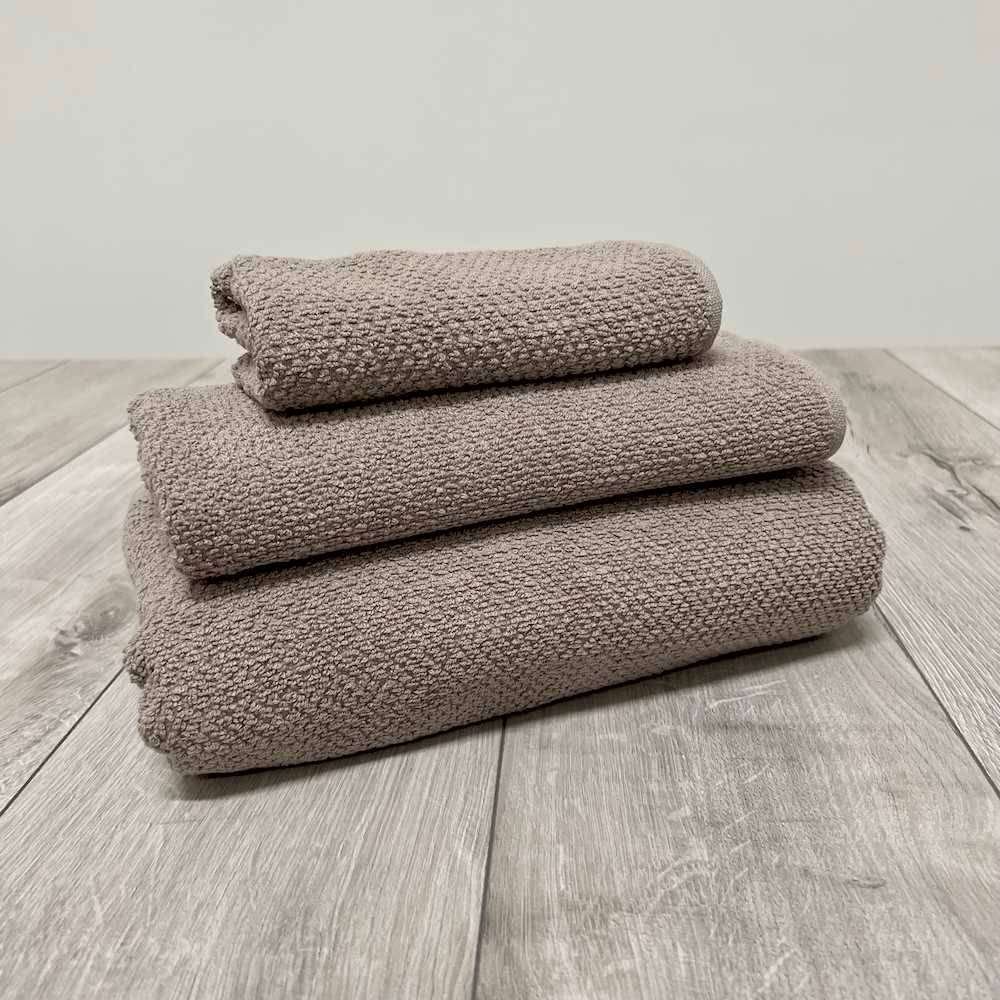 Asciugamano chicco di riso Tortora