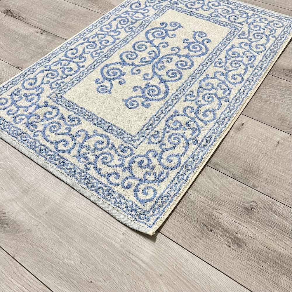 Tappeto barocco doubleface azzurro 60 x 90