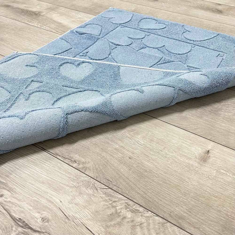 Tappeto cuori azzurro 60 x 90
