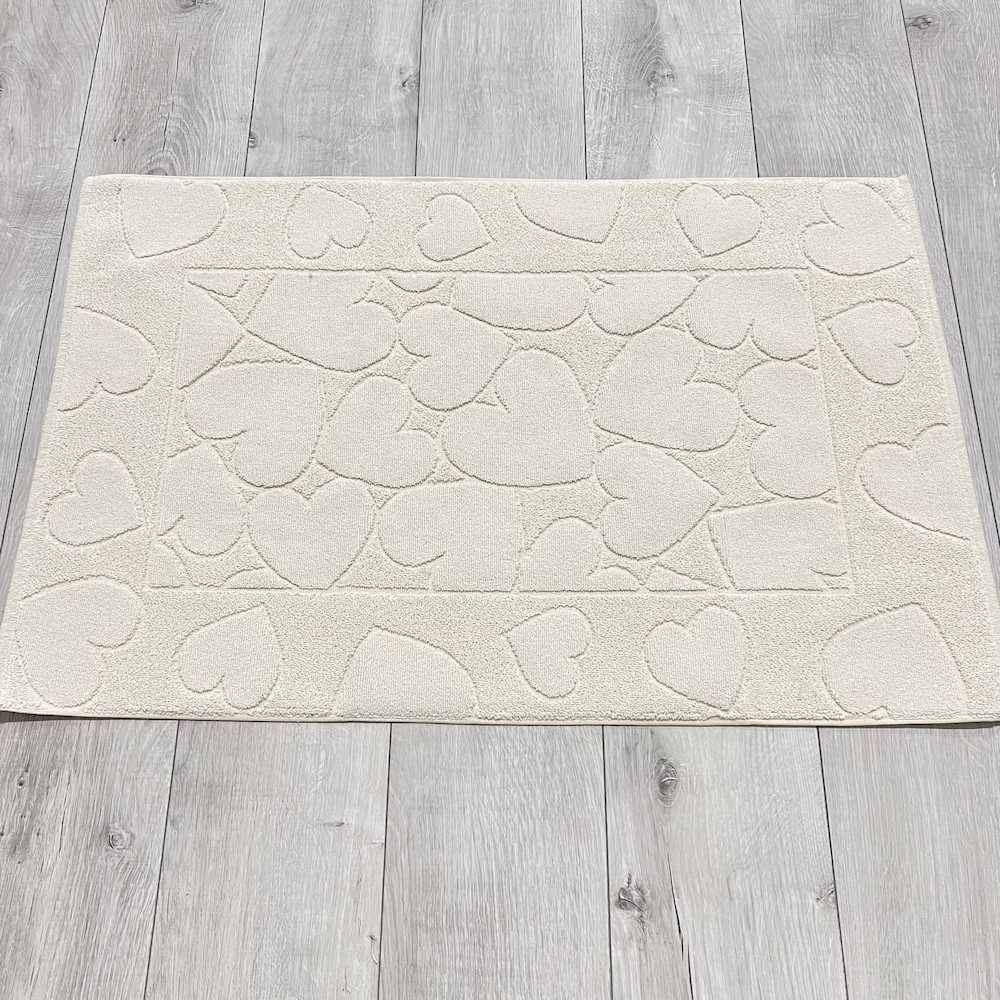 Tappeto cuori panna 60 x 90