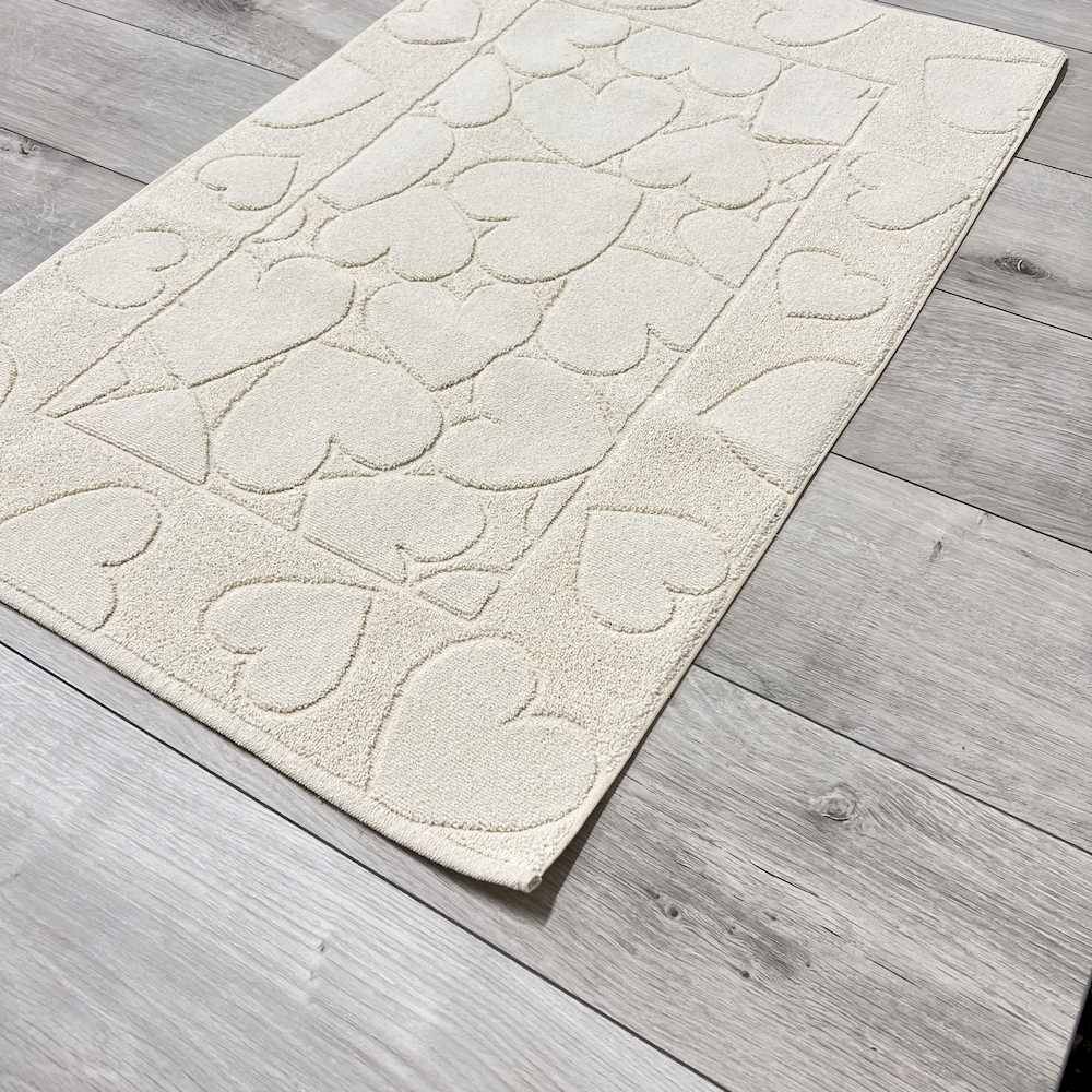Tappeto cuori panna 60 x 90