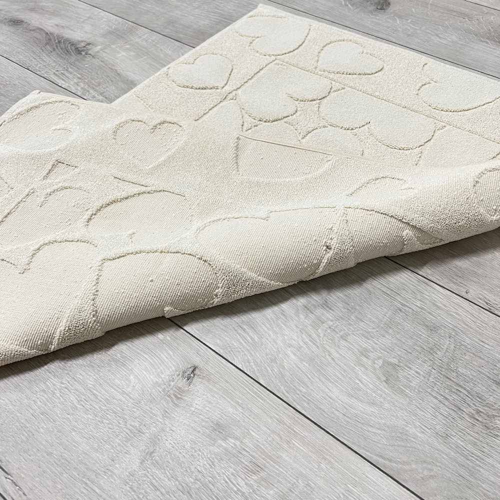 Tappeto cuori panna 60 x 90