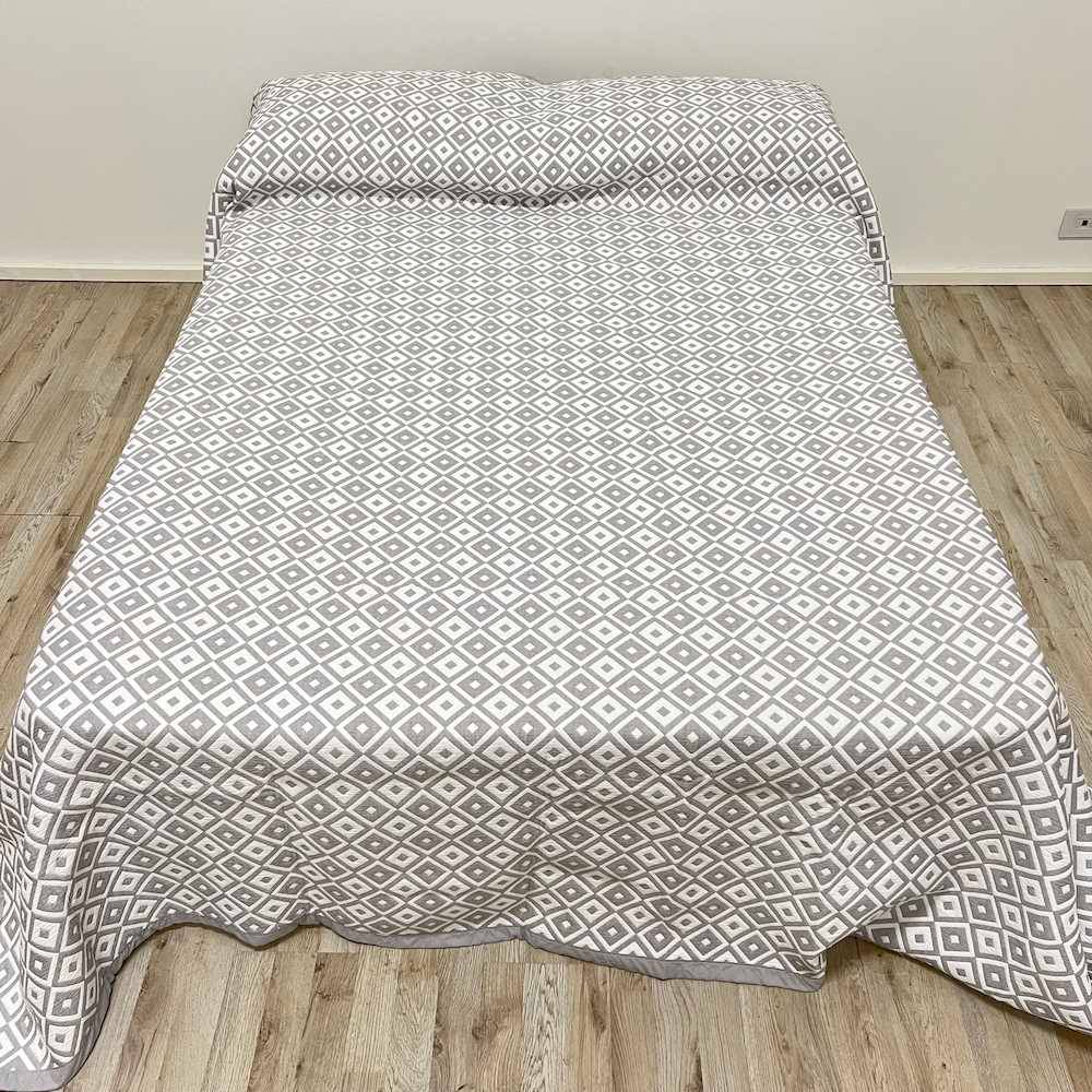 Copriletto frescoletto Dama grigio matrimoniale