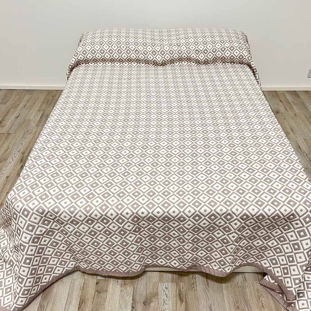 Copriletto frescoletto Dama tortora matrimoniale