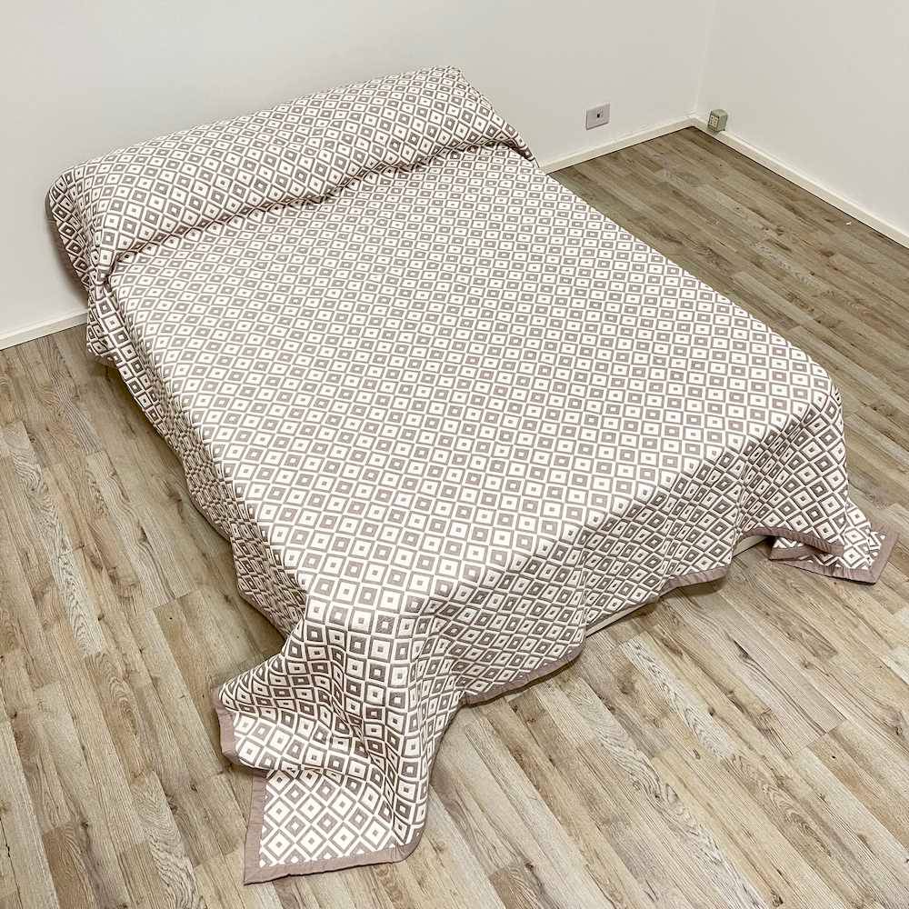 Copriletto frescoletto Dama tortora matrimoniale