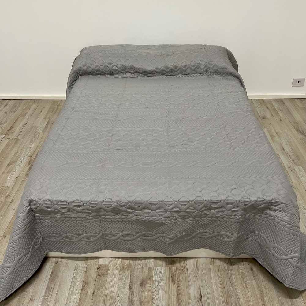 Copriletto trapuntato Cassis grigio Matrimoniale