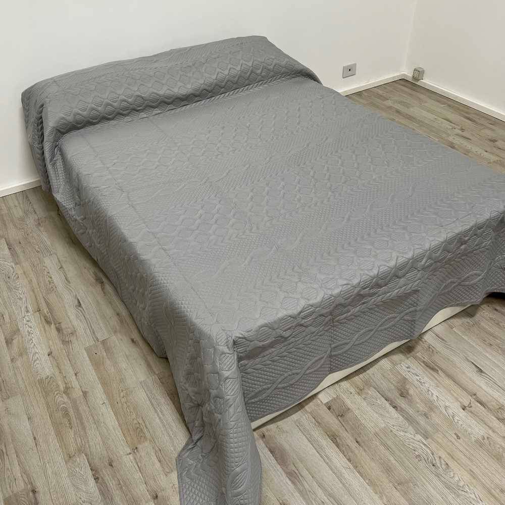 Copriletto trapuntato Cassis grigio Matrimoniale