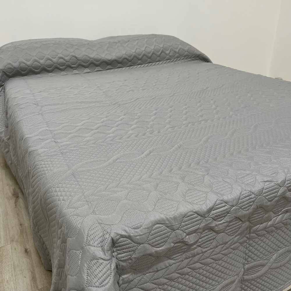 Copriletto trapuntato Cassis grigio Matrimoniale