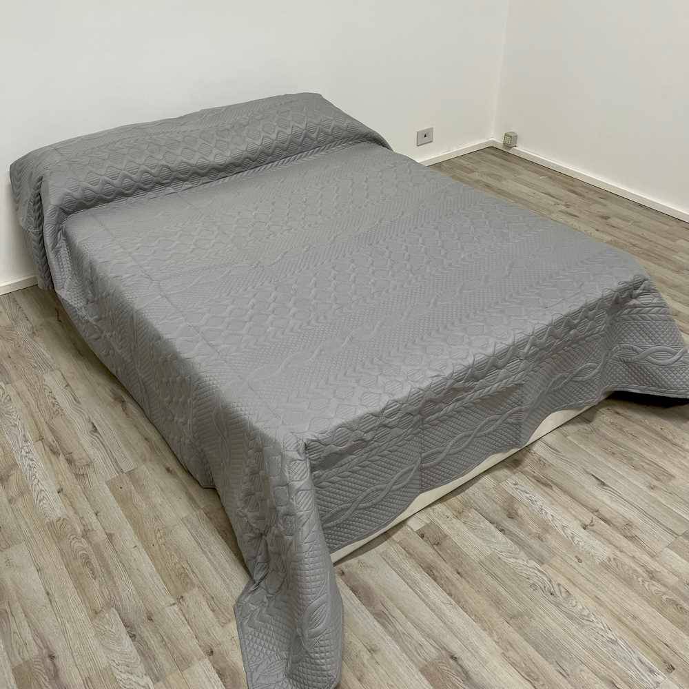 Copriletto trapuntato Cassis grigio Matrimoniale