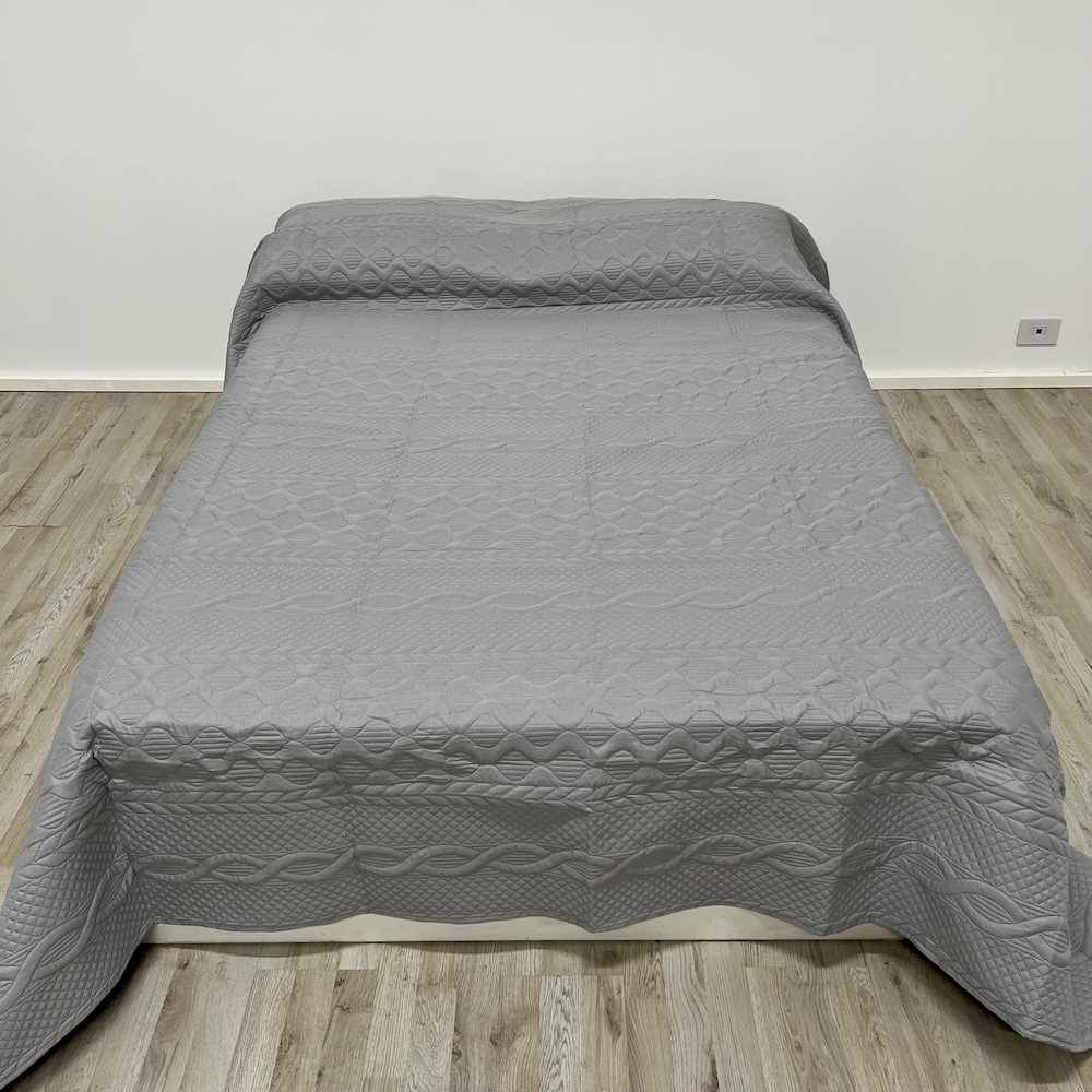 Copriletto trapuntato Cassis grigio Matrimoniale