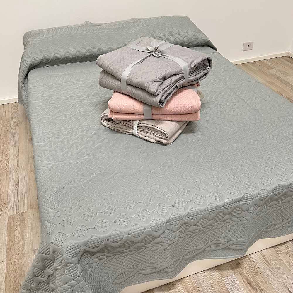 Copriletto trapuntato Cassis grigio Matrimoniale
