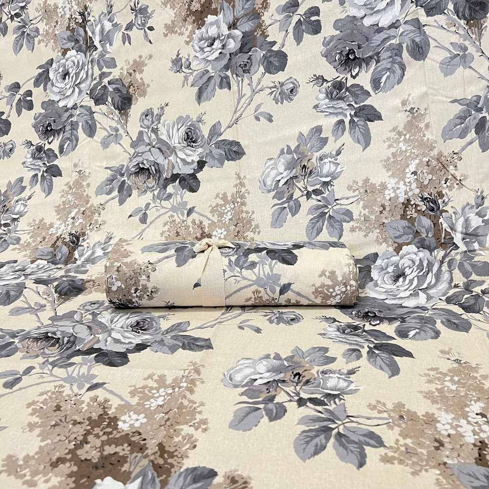 Telo Copridivano copritutto Rose grigio 280 x 350
