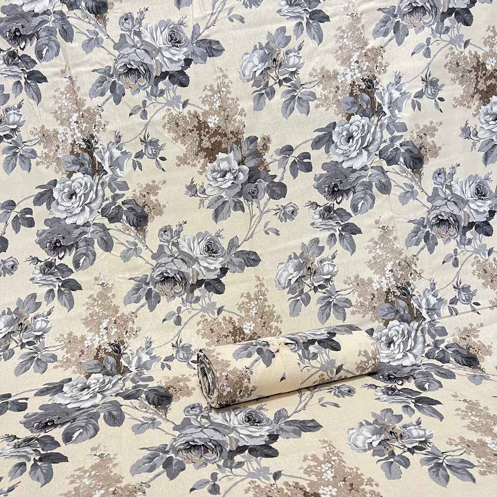 Telo Copridivano copritutto Rose grigio 160 x 280