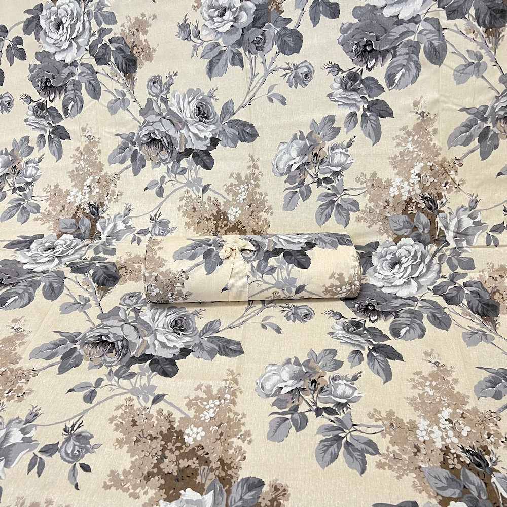 Telo Copridivano copritutto Rose grigio 160 x 280