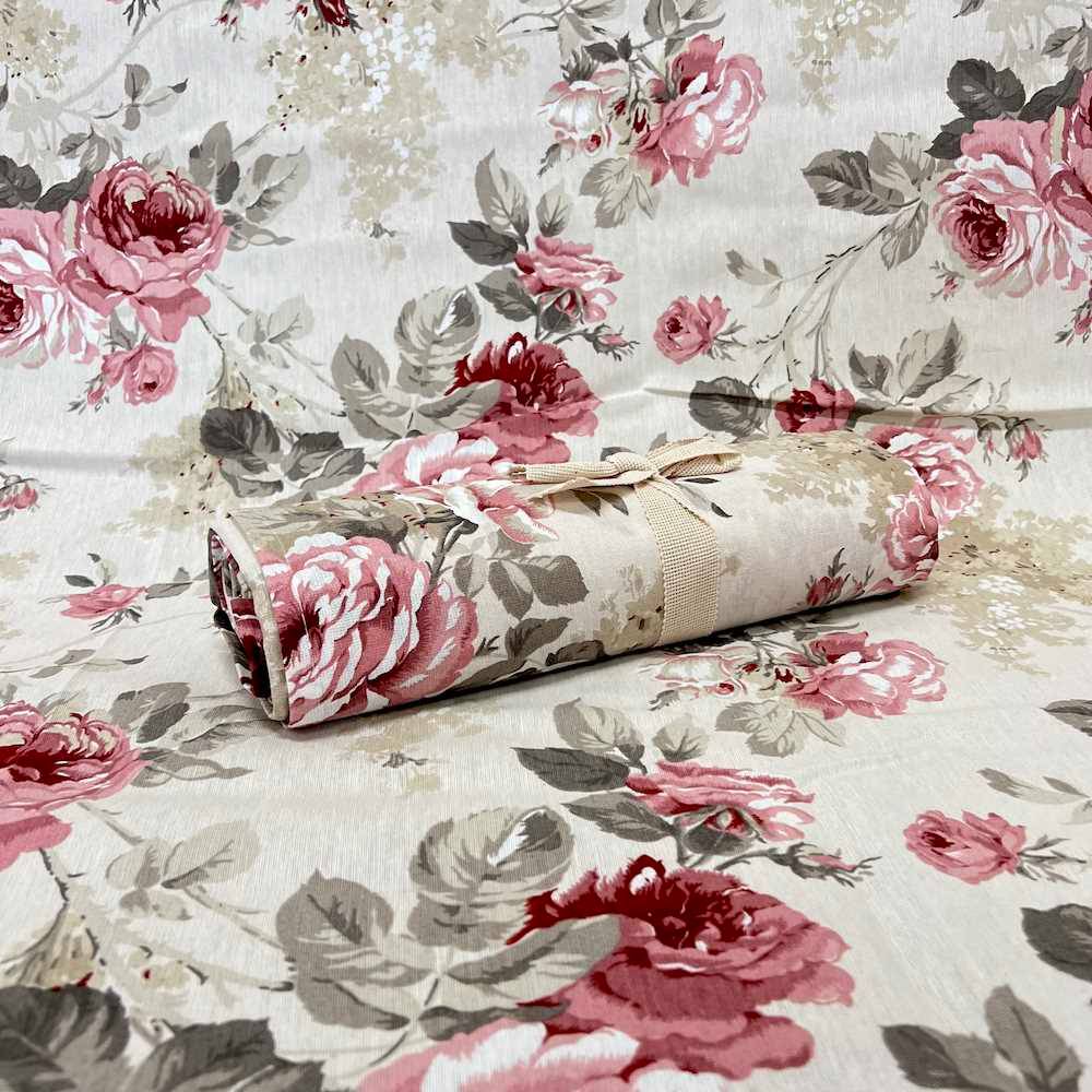 Telo Copridivano copritutto Rose rosa 160 x 280
