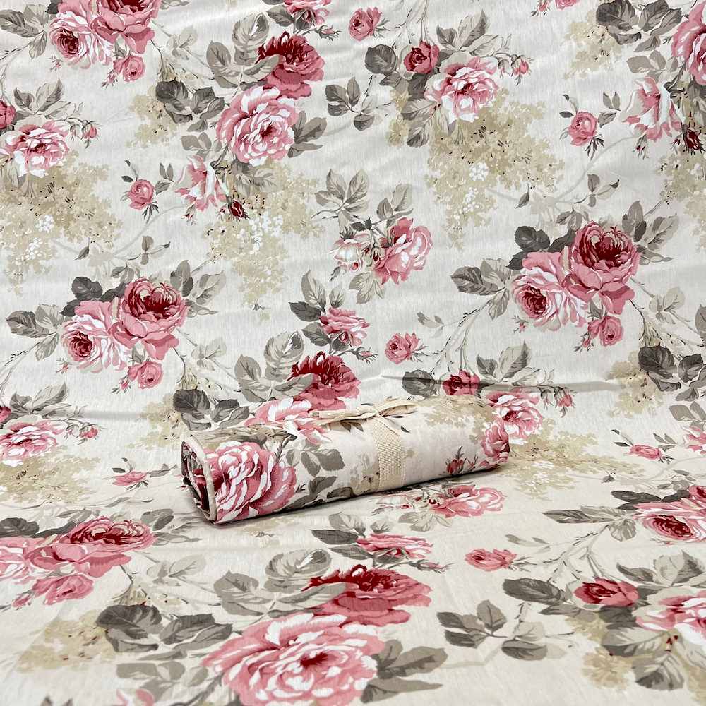 Telo Copridivano copritutto Rose rosa  260 x 280
