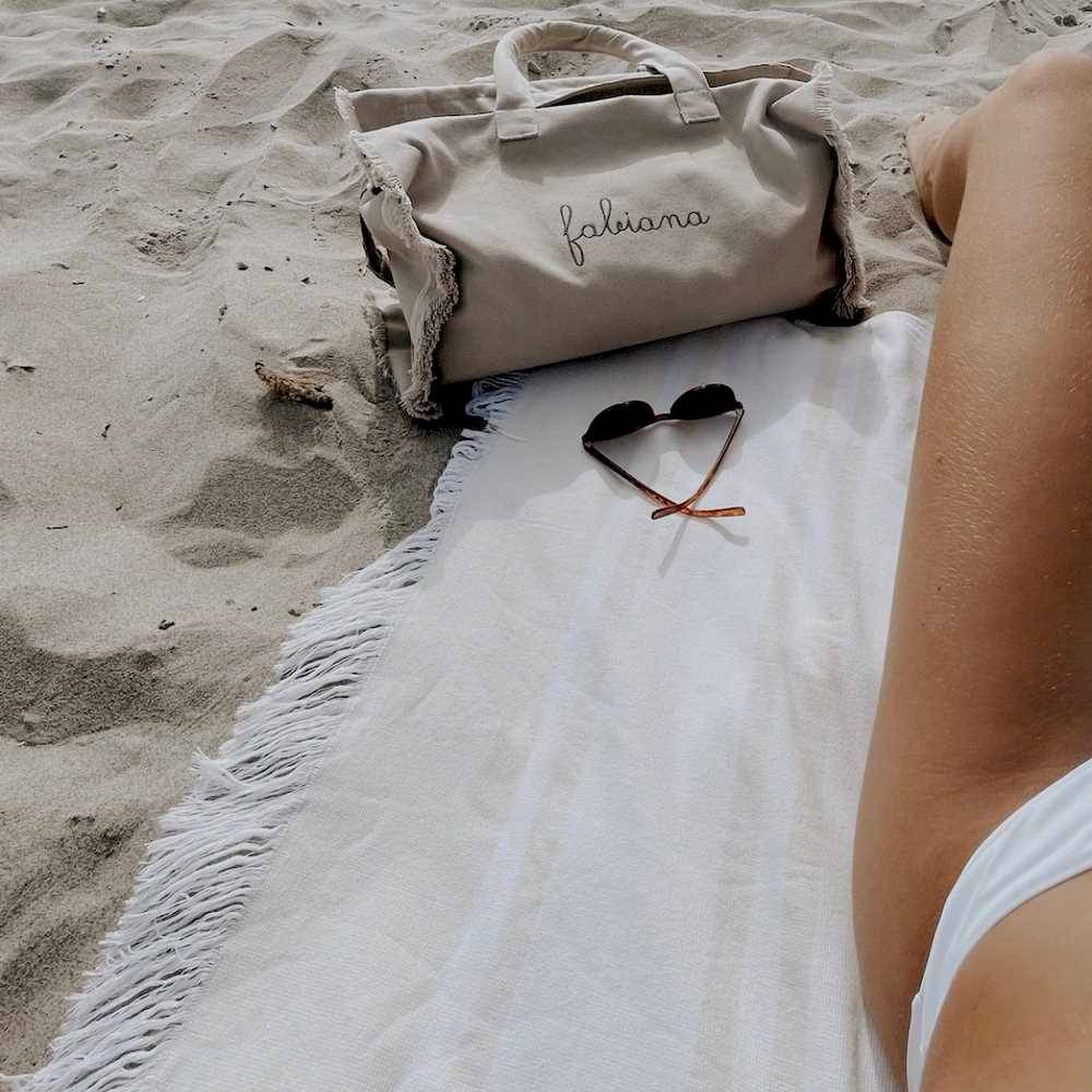 Borsa frange tortora personalizzata