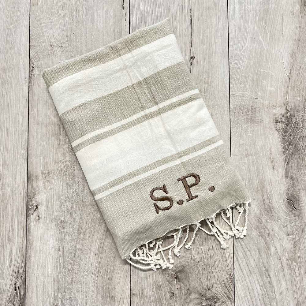 Fouta Telo Mare Versilia beige 100 x 200 Personalizzato