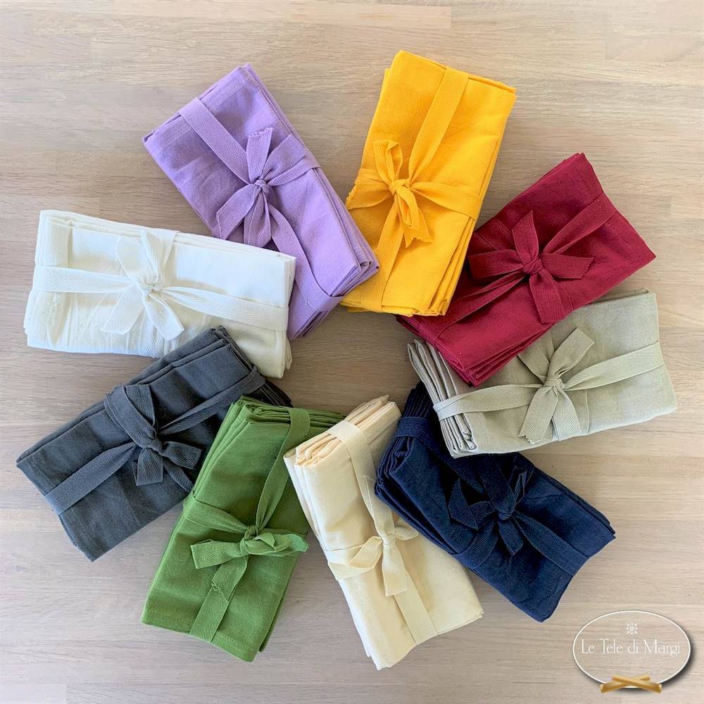 Set 4 tovaglioli bordeaux Personalizzati