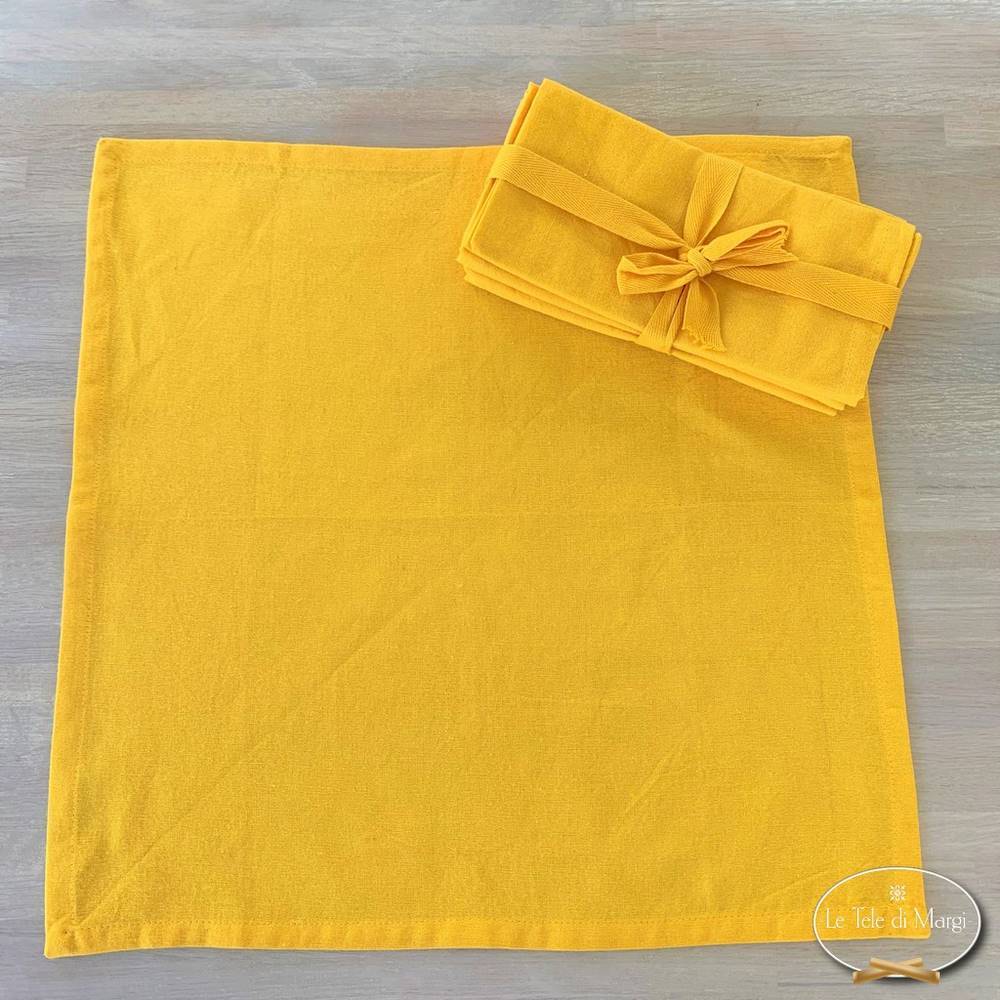 Set 4 tovaglioli giallo Personalizzati