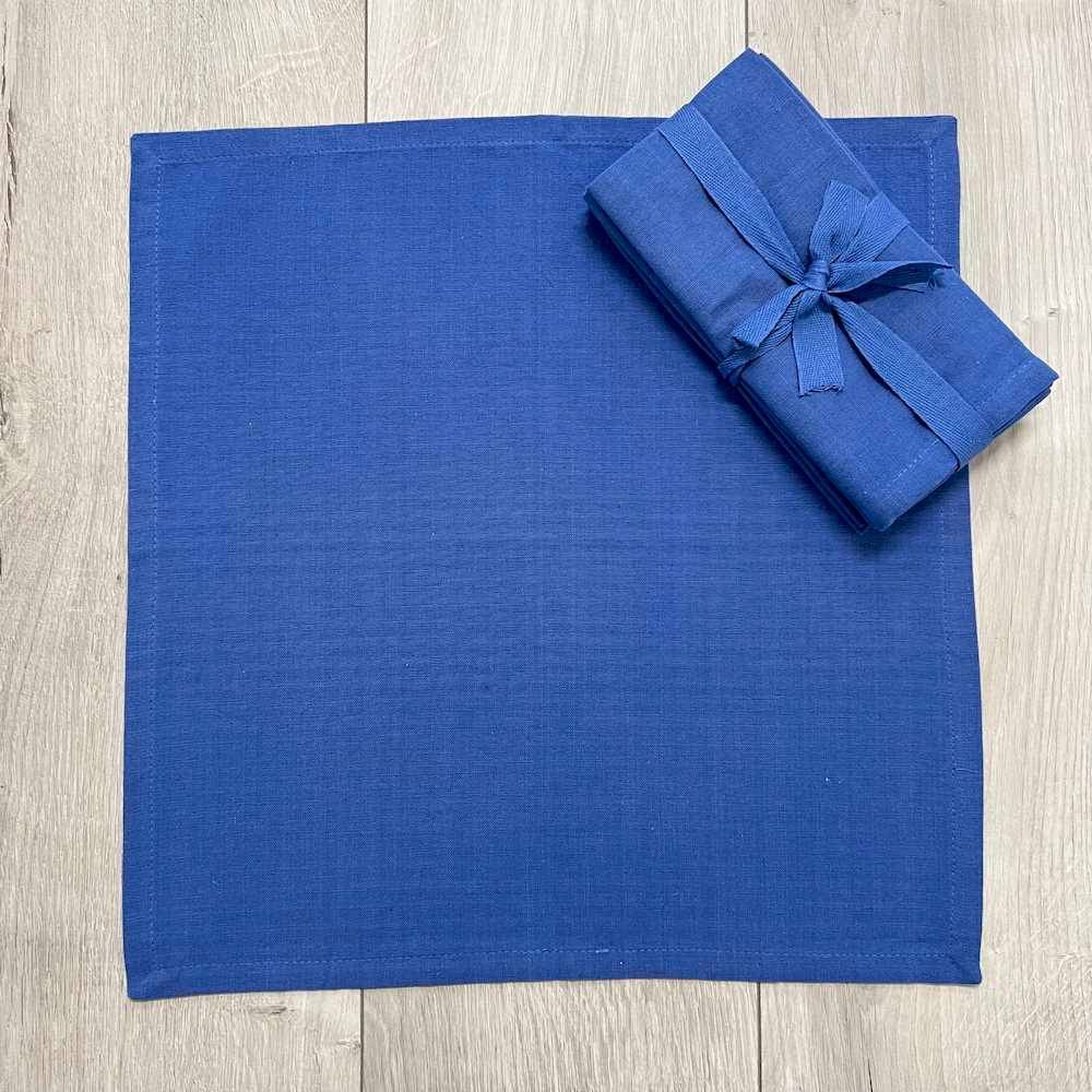 Set 4 tovaglioli blu personalizzati