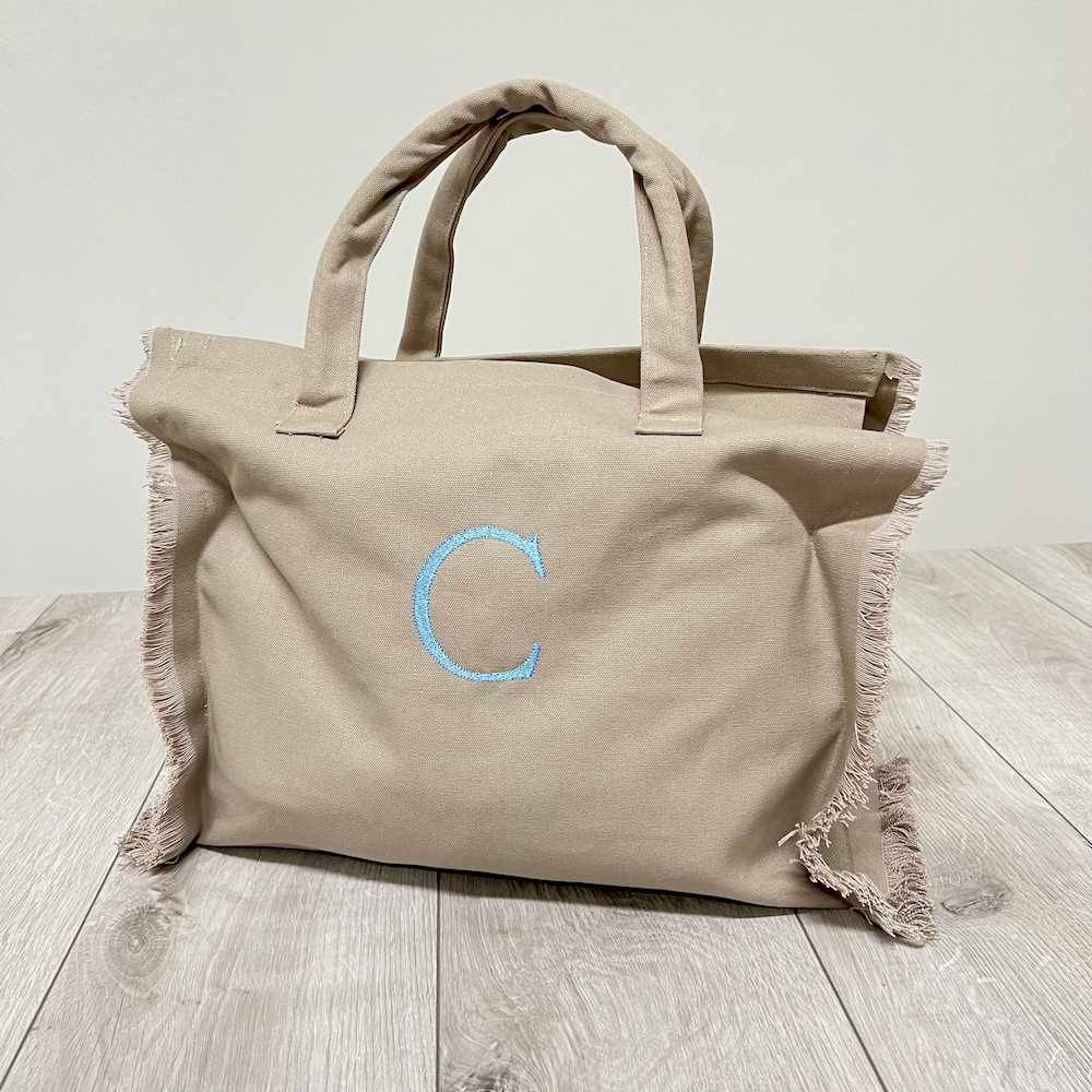 Borsa frange tortora personalizzata