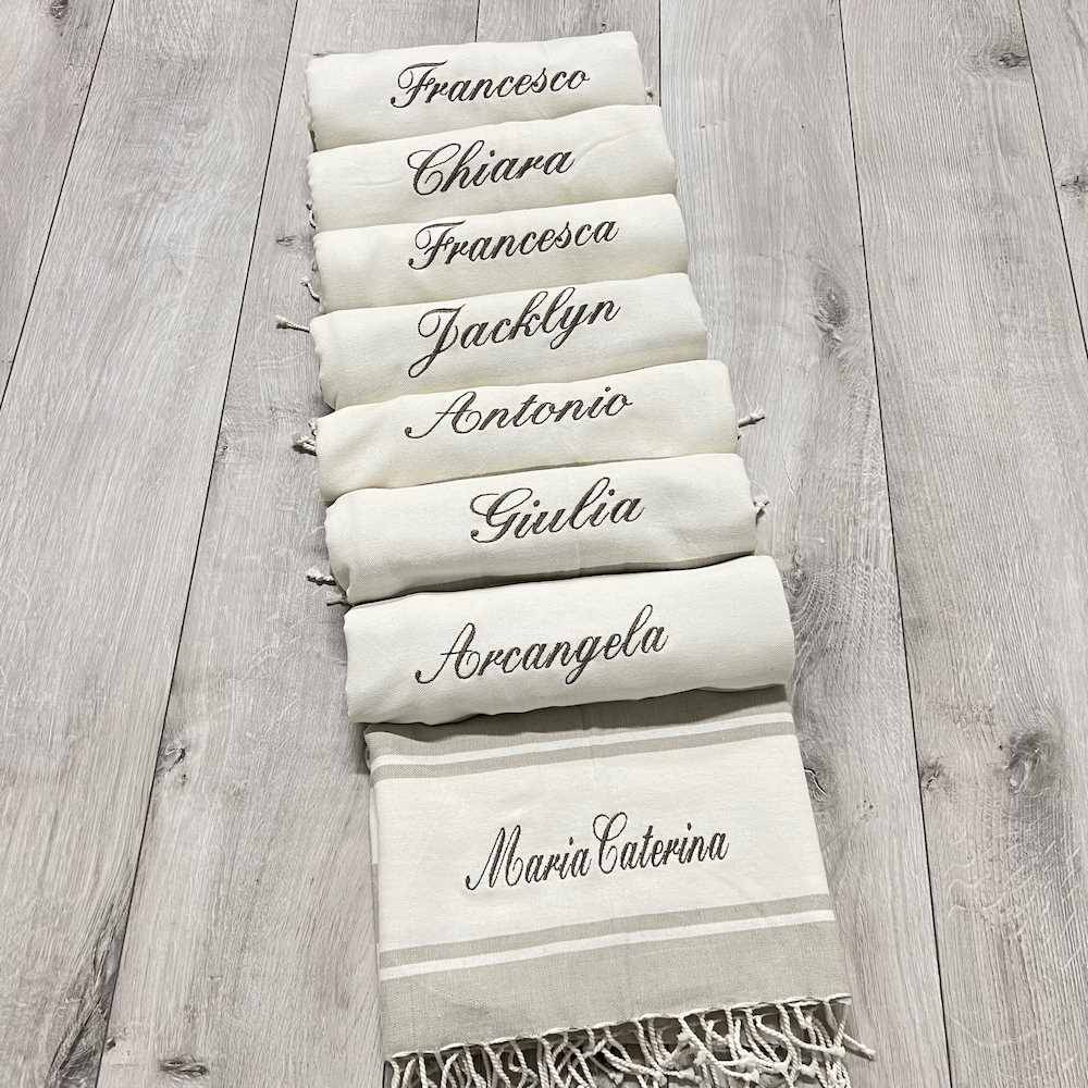 Fouta Telo Mare Versilia beige 100 x 200 Personalizzato