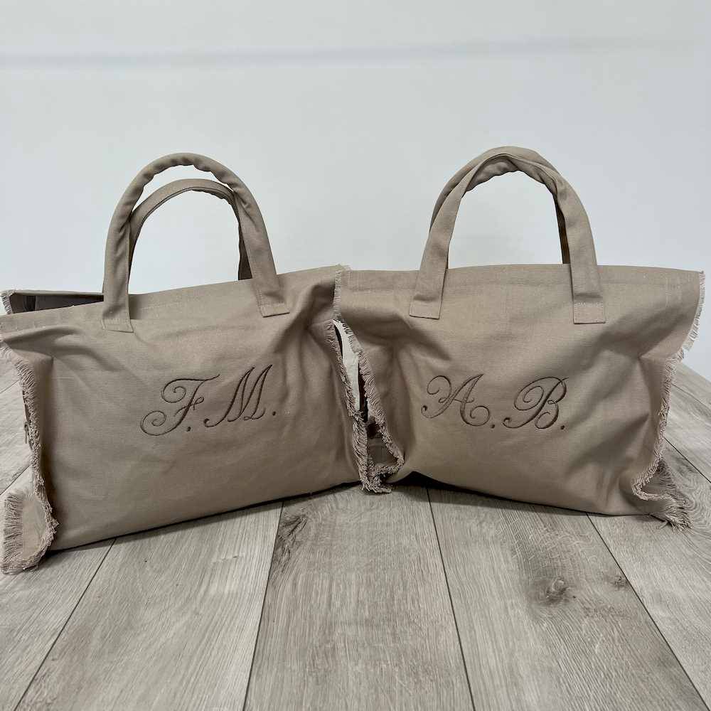 Borsa frange tortora personalizzata