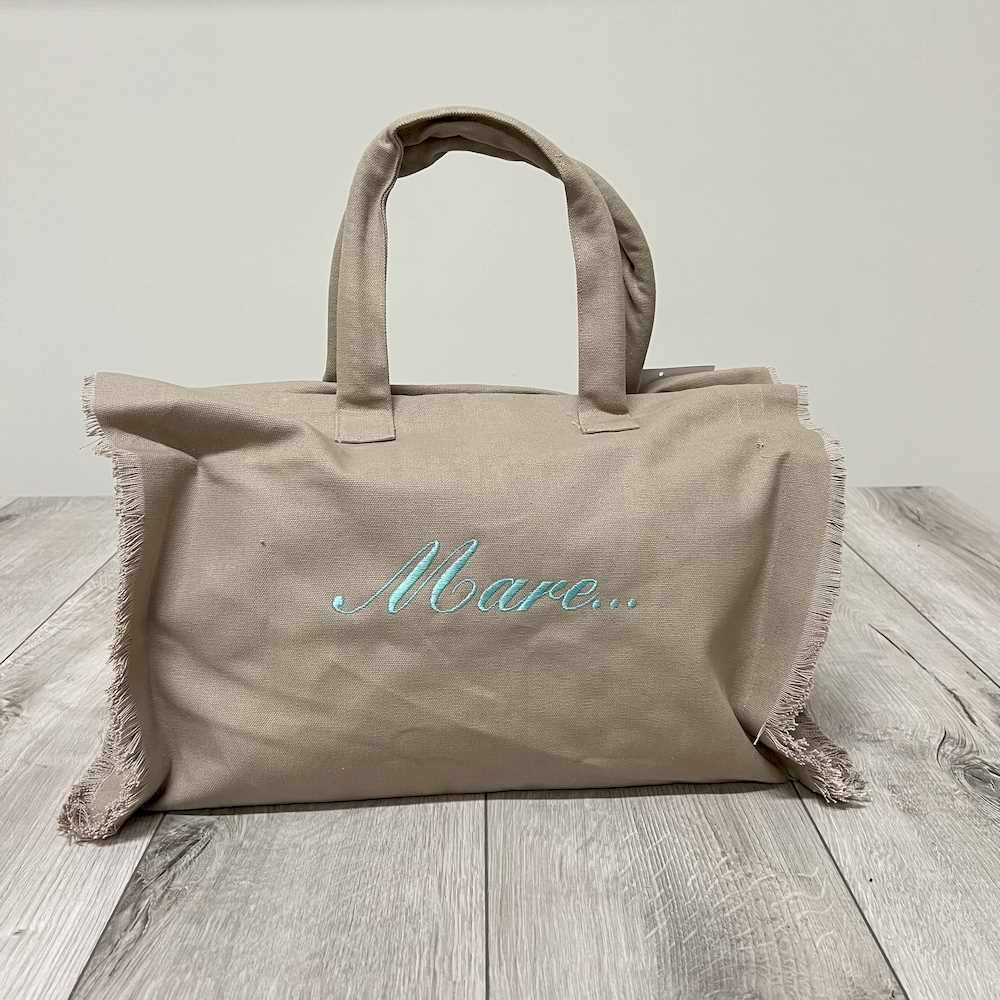 Borsa frange tortora personalizzata