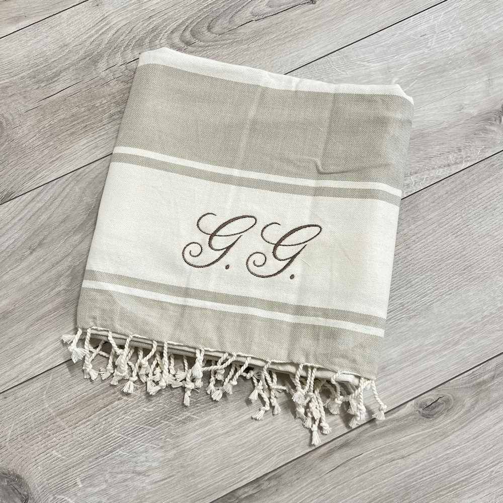 Fouta Telo Mare Versilia beige 100 x 200 Personalizzato