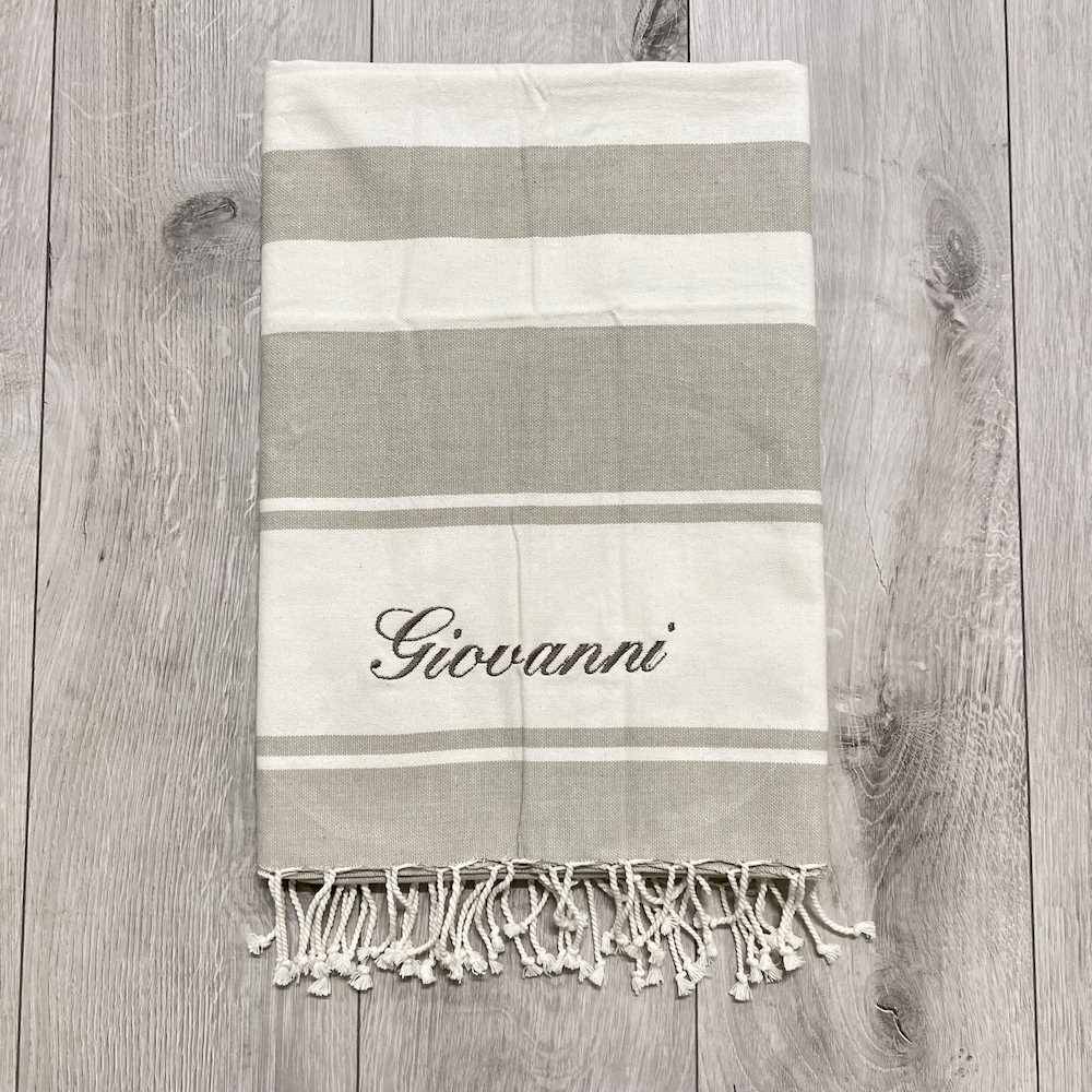 Fouta Telo Mare Versilia beige 100 x 200 Personalizzato