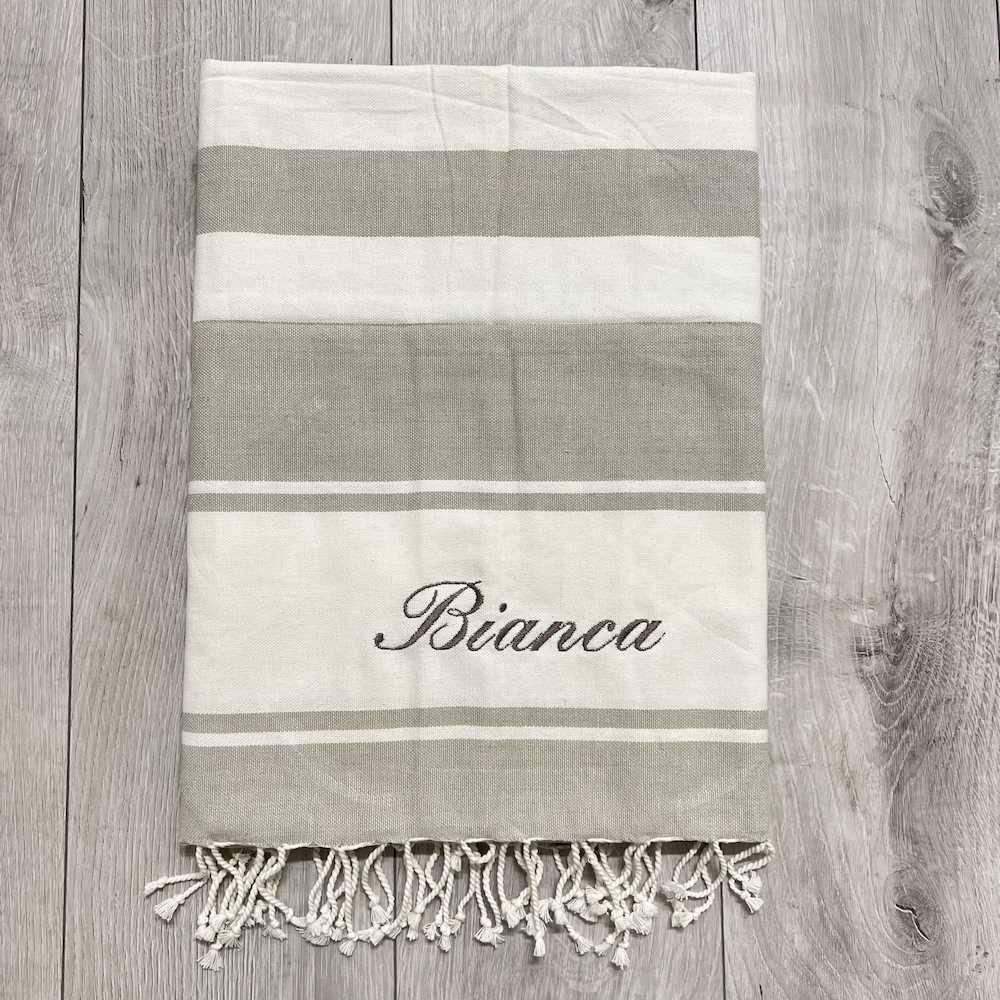 Fouta Telo Mare Versilia beige 100 x 200 Personalizzato