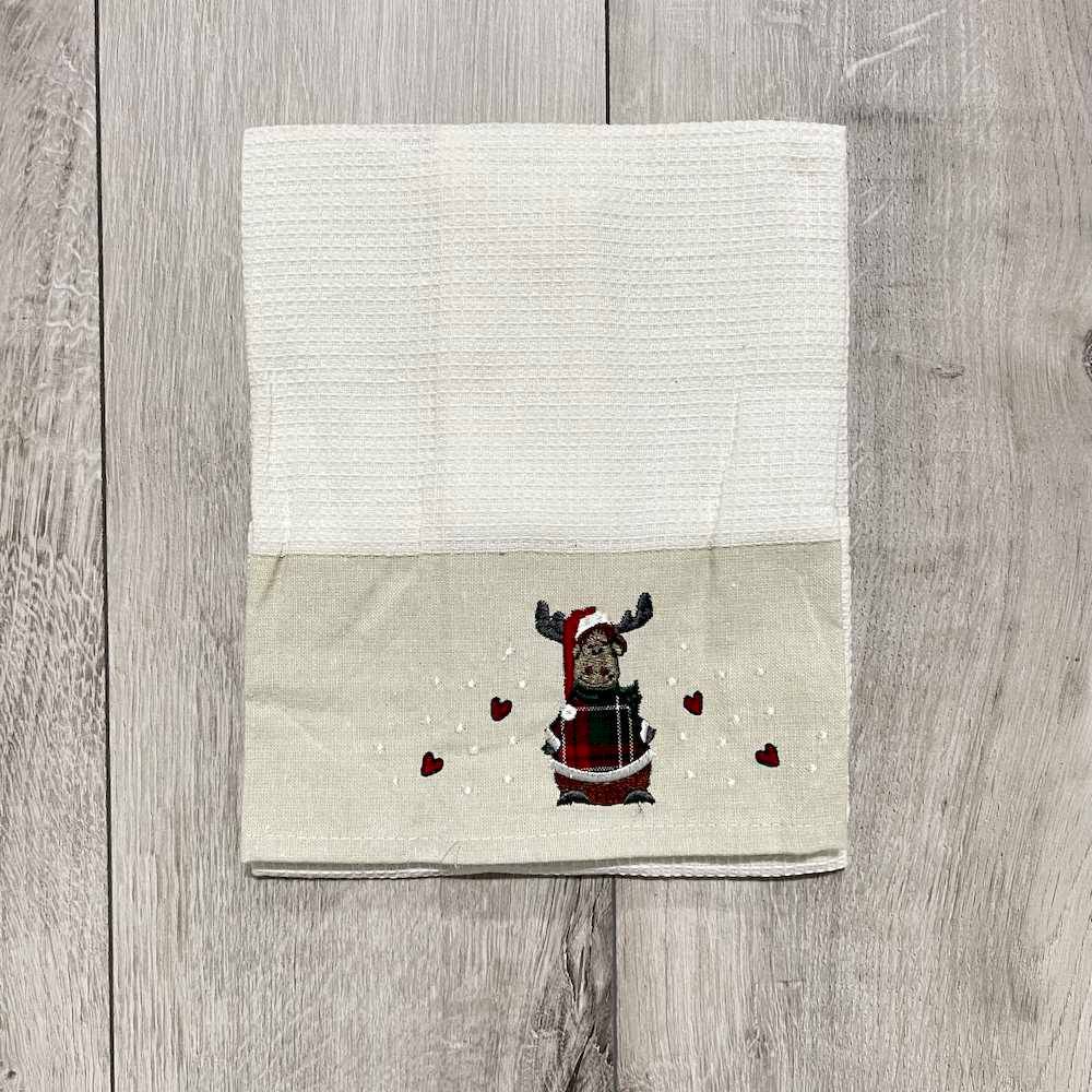 Canovaccio nido d'Ape balza ricamata Renna tartan