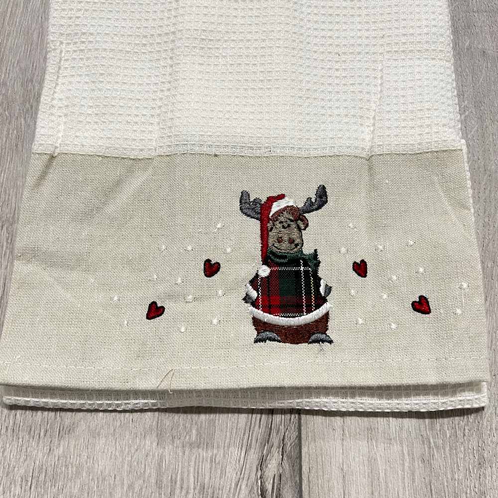 Canovaccio nido d'Ape balza ricamata Renna tartan