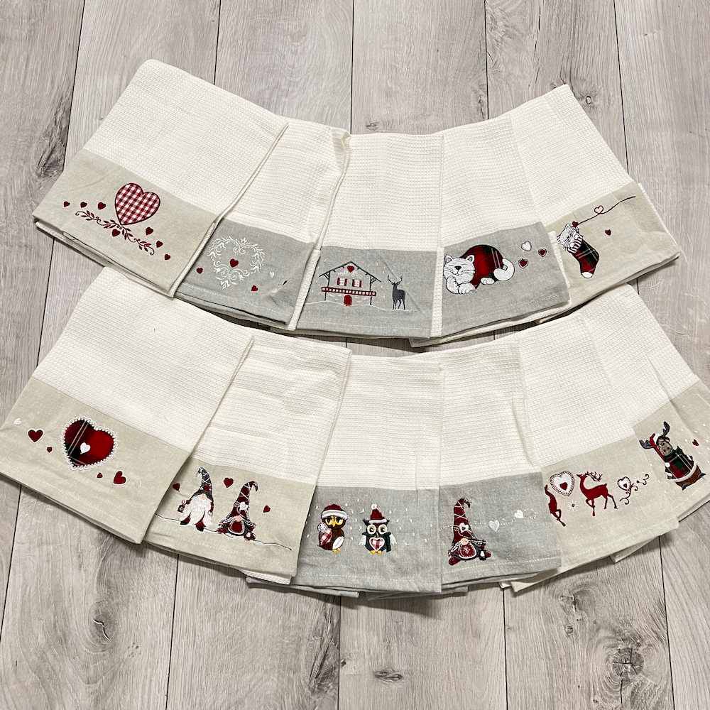 Canovaccio nido d'Ape balza ricamata Renna tartan