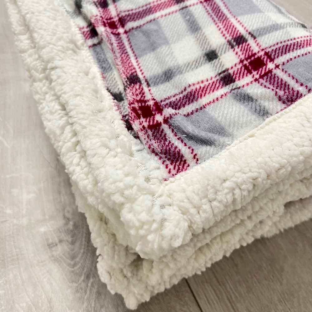 Plaid Aron Sherpa vecchia scozia viola 120 x 150