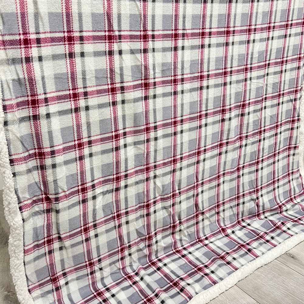 Plaid Aron Sherpa vecchia scozia viola 120 x 150