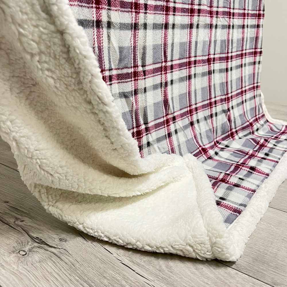 Plaid Aron Sherpa vecchia scozia viola 120 x 150