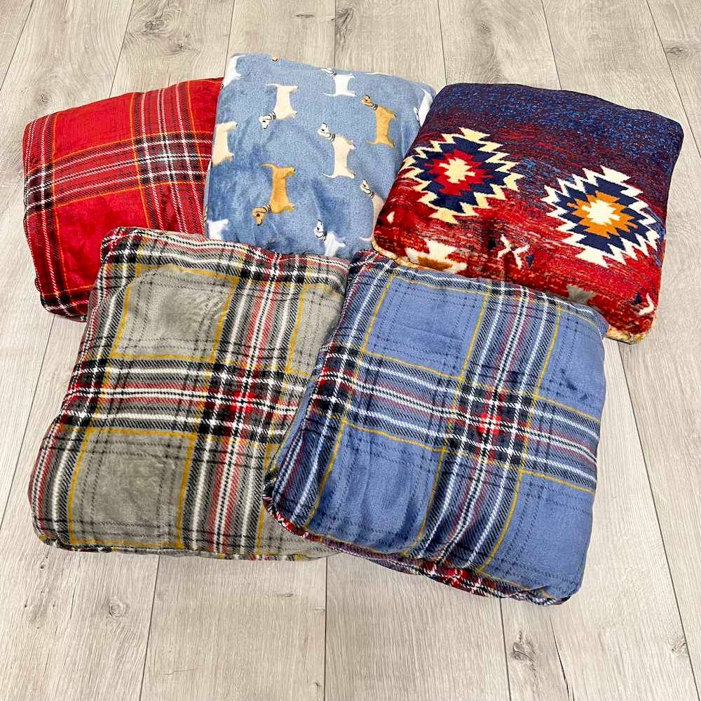 Plaid cuscino Kilt Blu