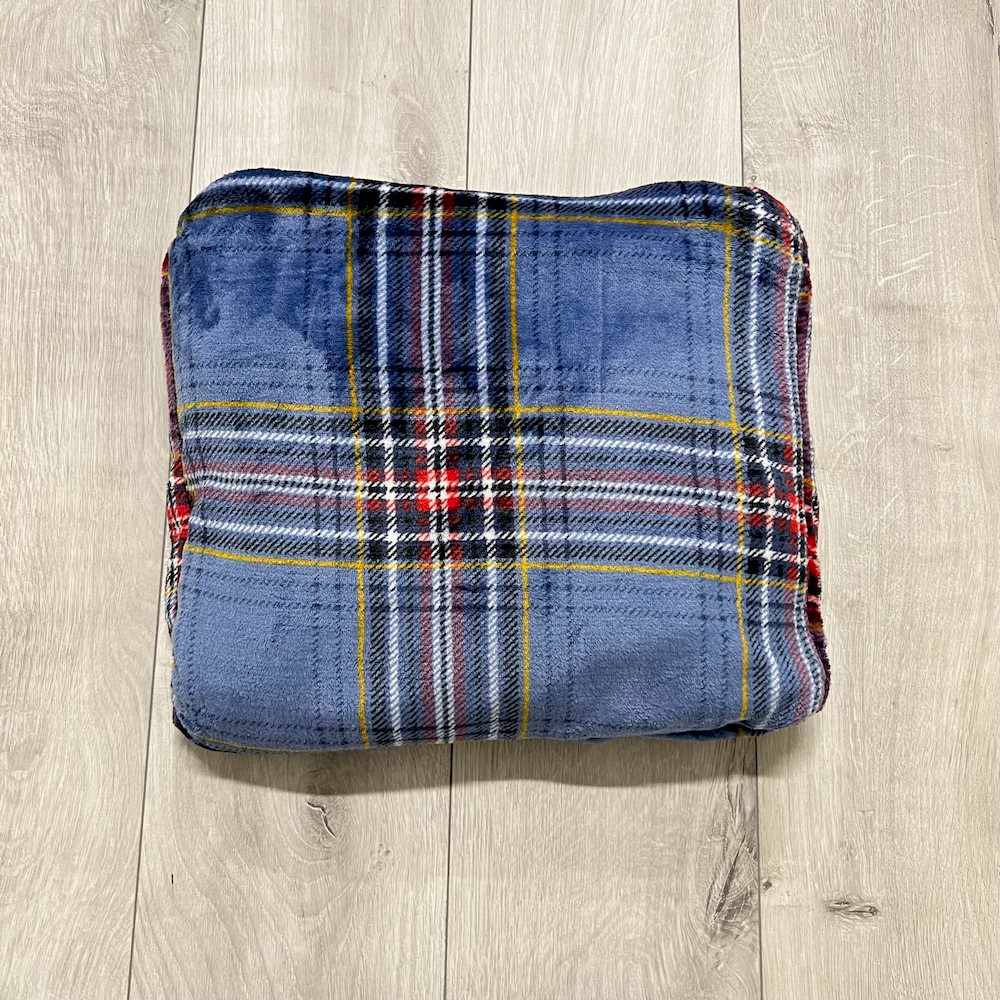 Plaid cuscino Kilt Blu