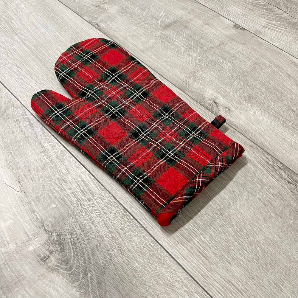 Guanto forno ignifugo Check Tartan rosso