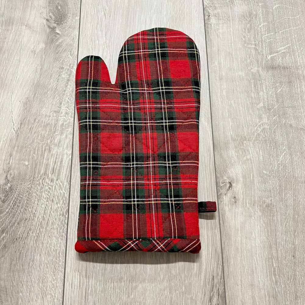 Guanto forno ignifugo Check Tartan rosso